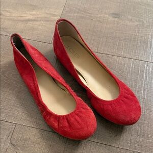 J. Crew Vibrant Red Suede Flats